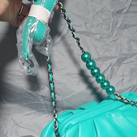 NWT Badgley Mischla Vegan Leather Teal Green Crossbody Bag Purse - Picture 6 of 11